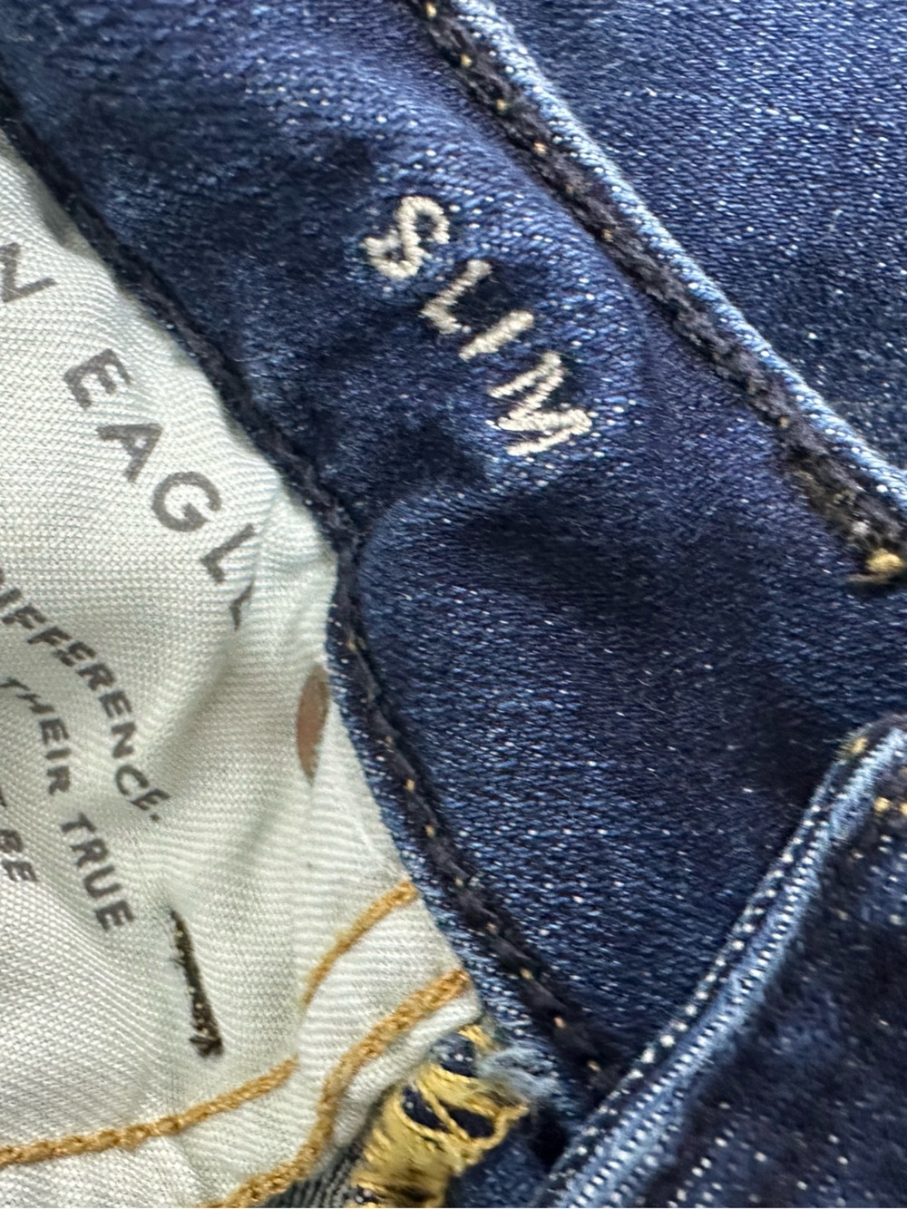 American Eagle Mens Sz 29x32 Destroyed Airflex Slim Denim Blue Jeans Stretch - Picture 10 of 15